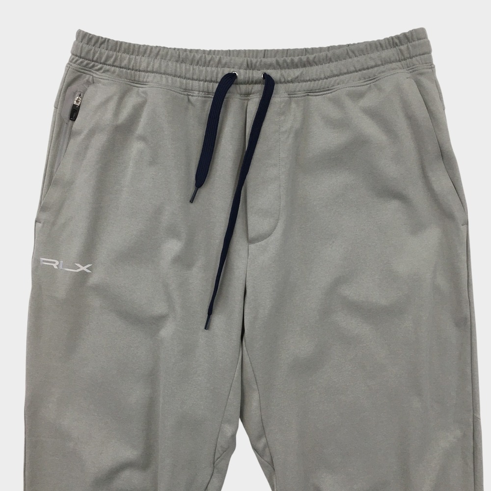 RLX Ralph Lauren Mens Gray Performance Jogger Pants XL Drawstring Tapered Cuffs